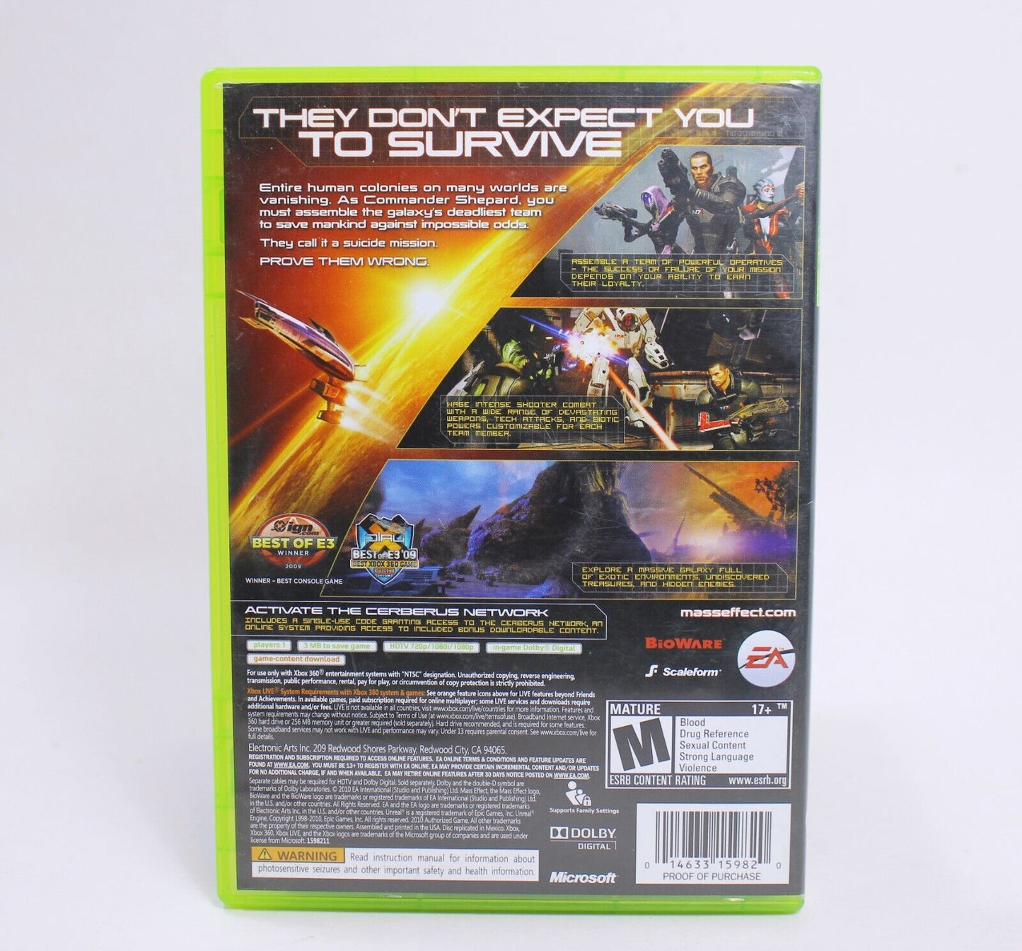 Mass Effect Platinum Hits & Mass Effect 2 Set (Xbox 360, 2010)- Complete 2 Games