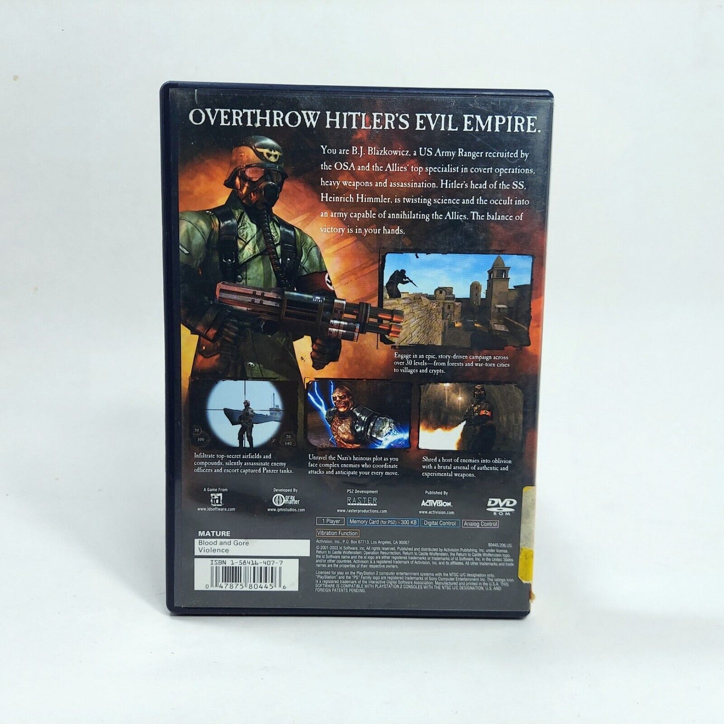 Return To Castle Wolfenstein PlayStation 2 (Case & Manual Only)U.S. Release