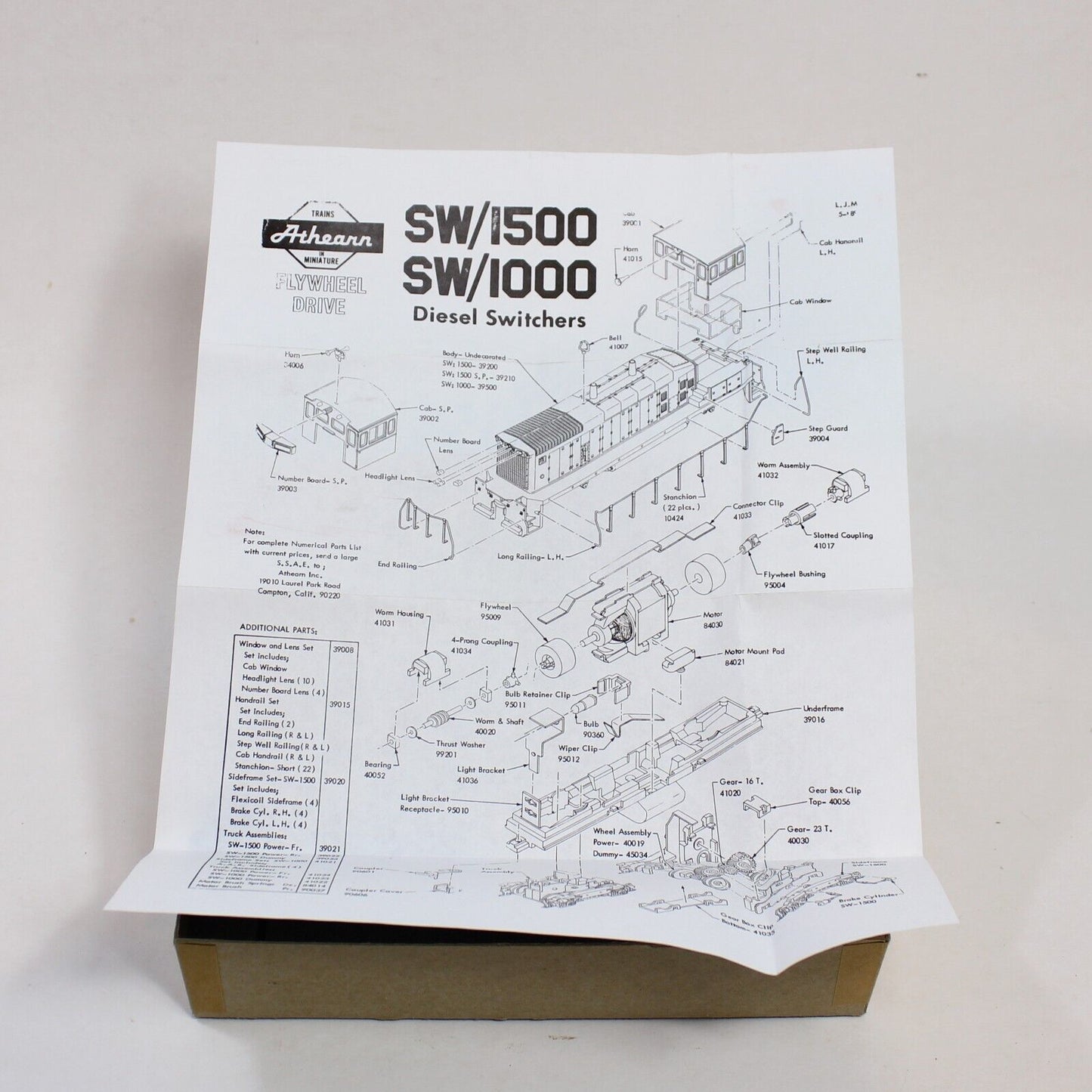Athearn Diesel Switcher 1500 Powered Southern Pacific 2638 HO Scale Train-In Box