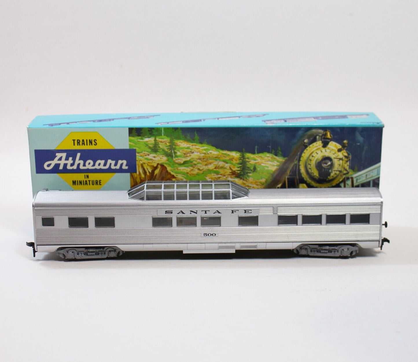 Athearn Train 1821 Santa Fe Streamline Vista Dome #500 HO Scale-Pre built