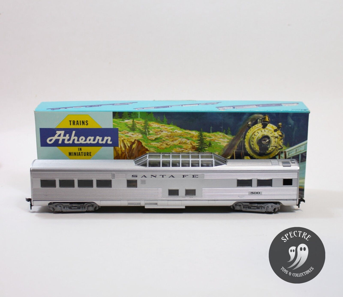 Athearn Train 1821 Santa Fe Streamline Vista Dome #500 HO Scale-Pre built