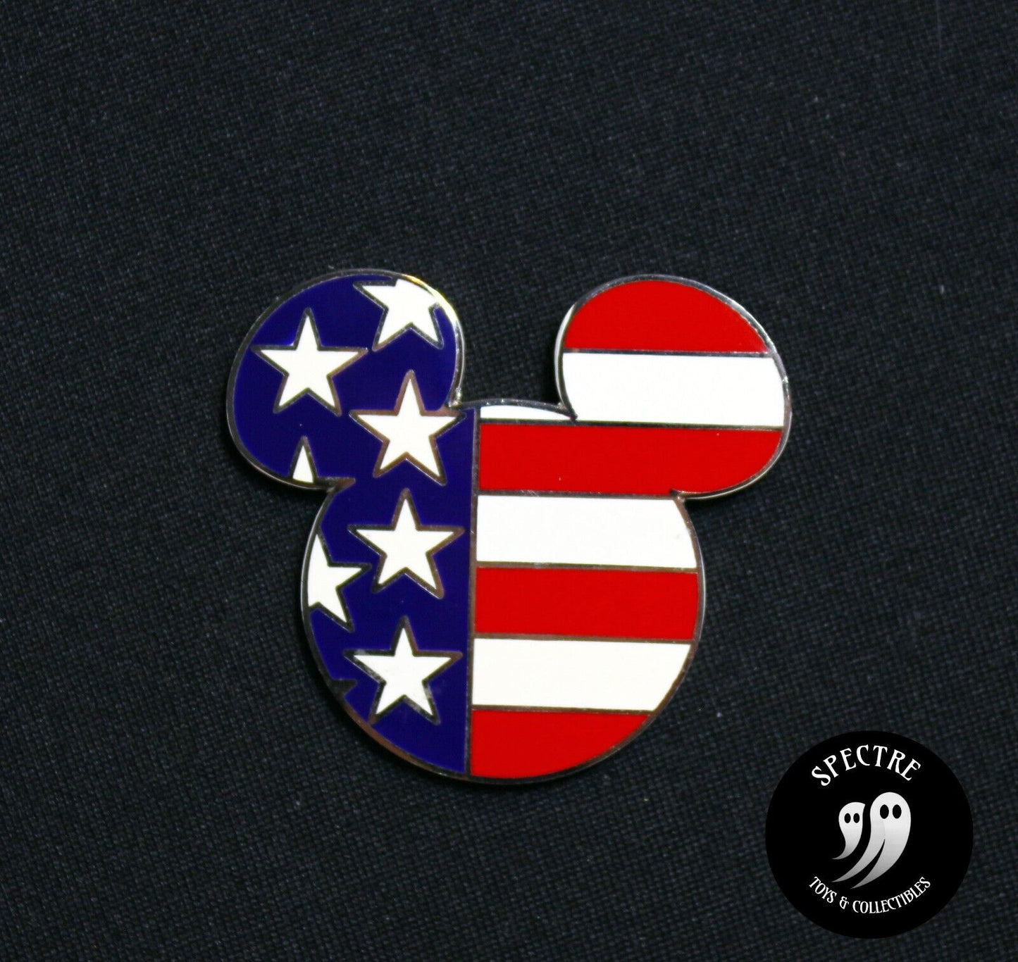 Vintage Mickey Mouse American Flag Stars & Stripes Trading Pin - Disneyland 2002