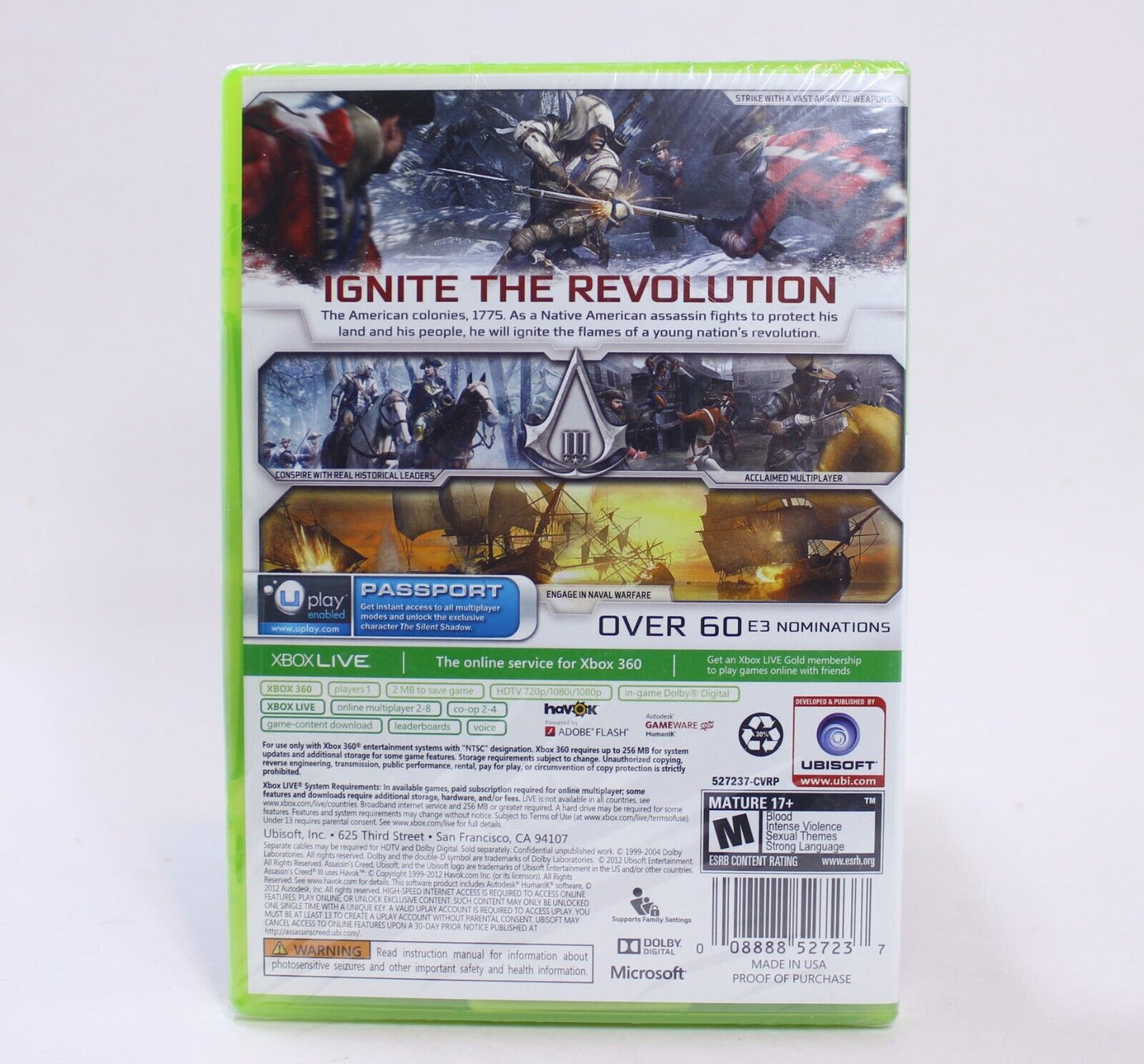 Assassin's Creed III Platinum Hits (Xbox360, 2012)-Brand New