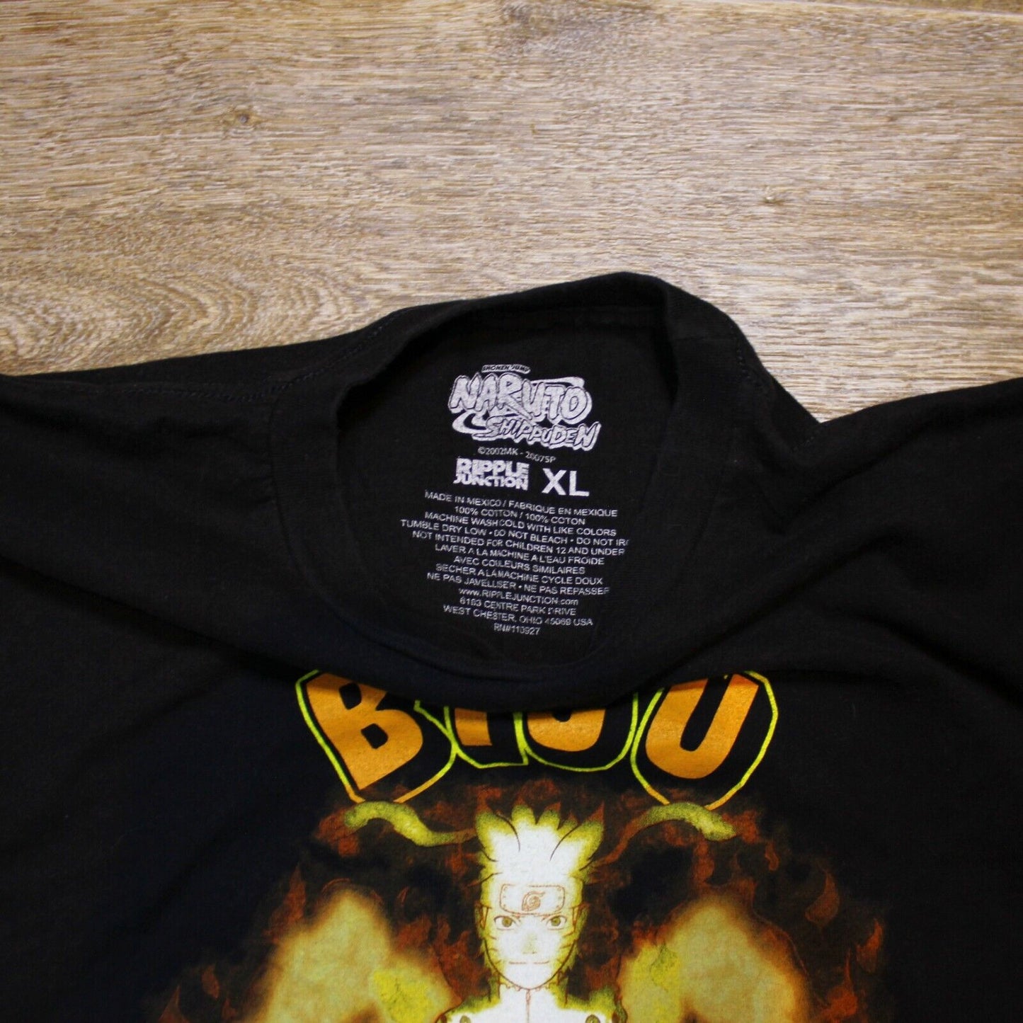 Naruto Shippuden BIJU Mode Graphic T Shirt Black - Men's Size XL