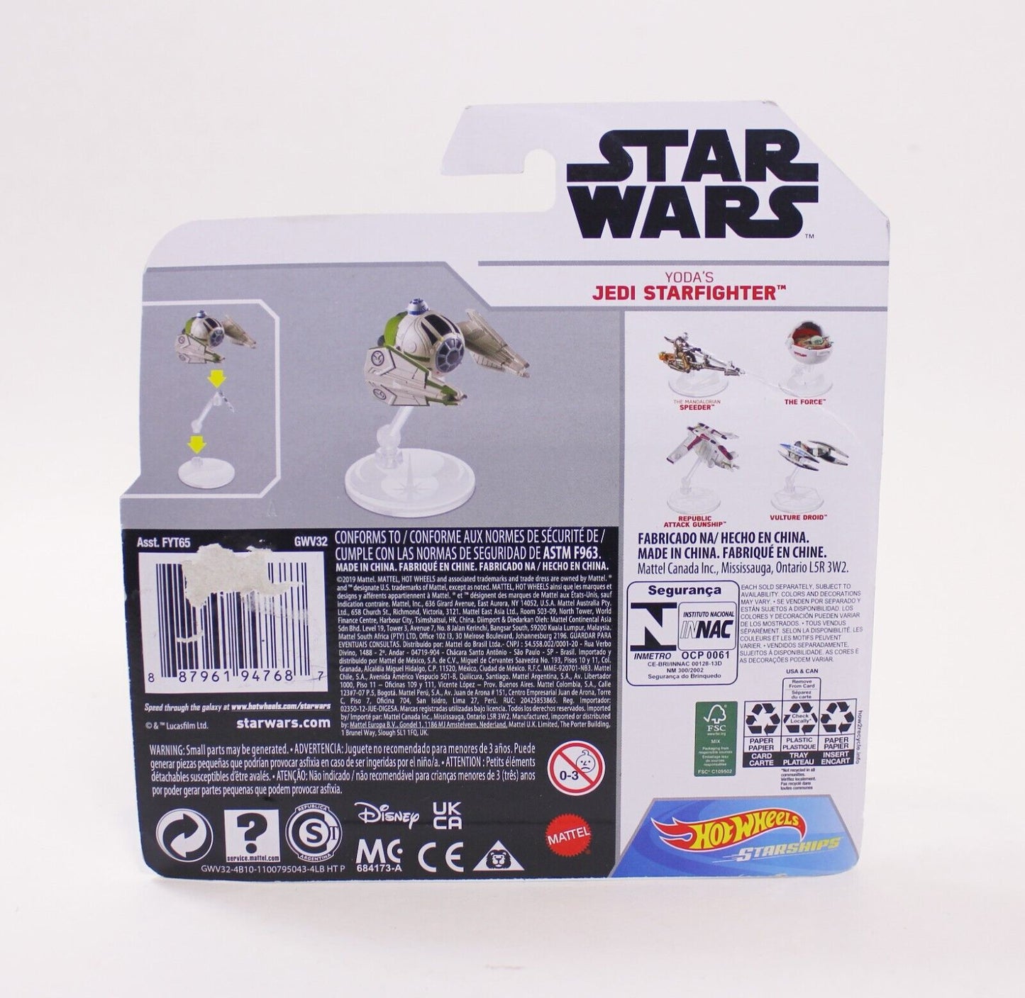 Hot Wheels Starships: Star wars Yoda Jedi Starfighter - Mattel Star Wars Diecast