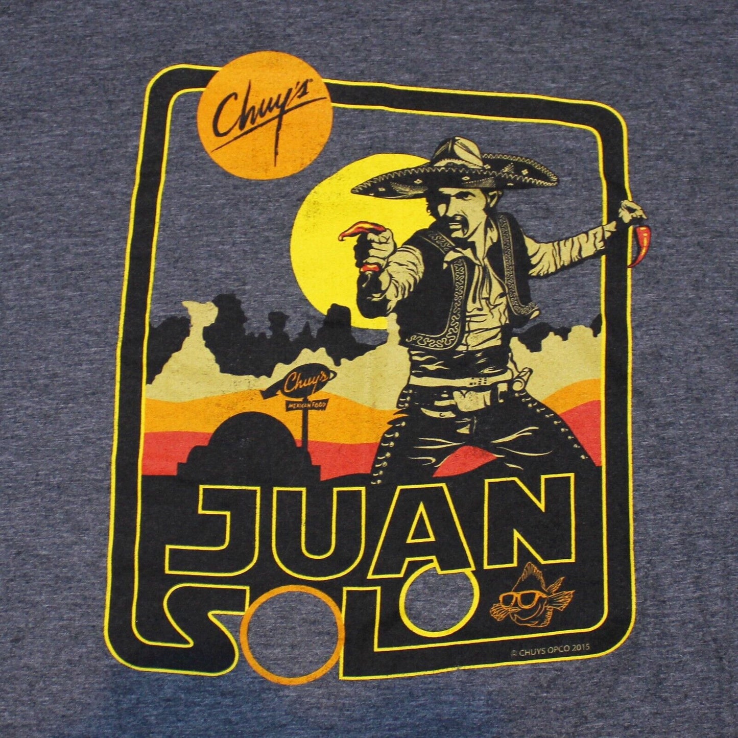 Chuy's Juan Solo Shirt Star Wars Parody Tex Mex Dive Bar- Men's Large