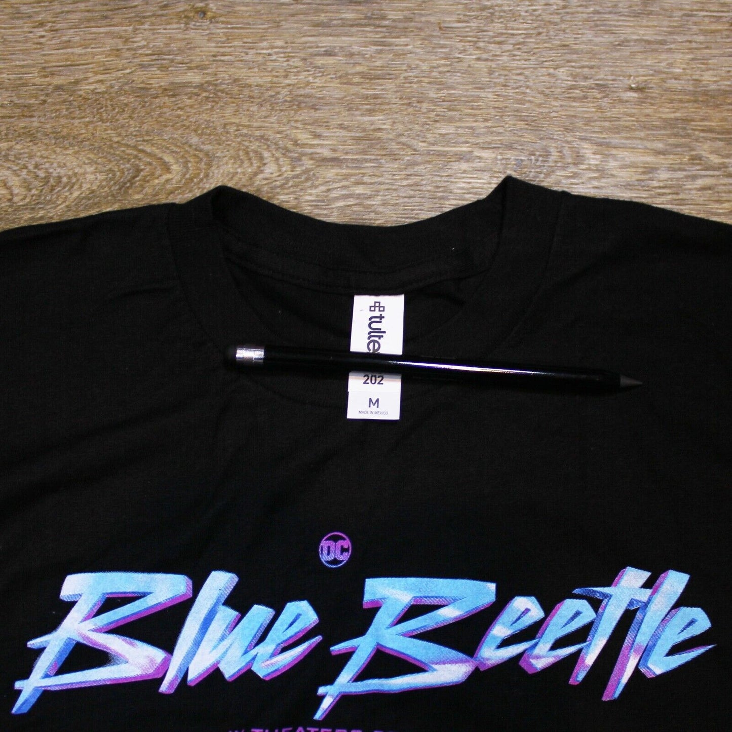 DC Blue Beetle In Theatres Promo Black T-Shirt- Men's Medium