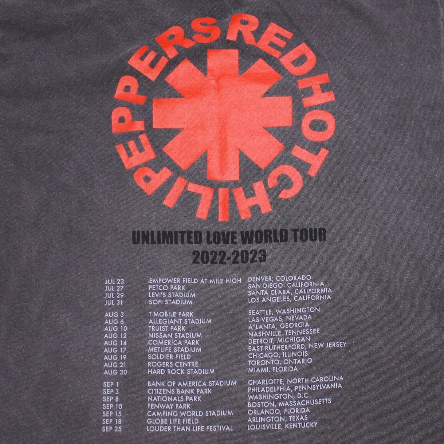 Red Hot Chili Peppers Unlimited Love Tour 2002-2003 Grey Shirt - Men's Medium