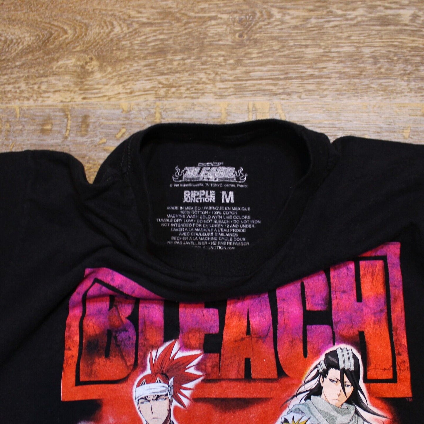 Bleach Anime Ichigo Graphic Tee Black Ripple Junction- Men's Medium