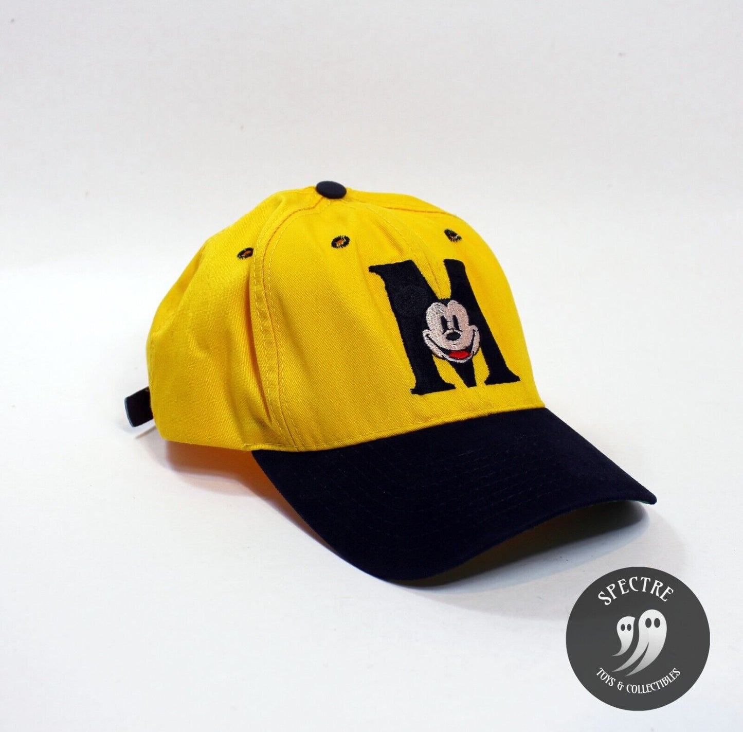 Vintage Mickey Mouse 2 toned Yellow/Black Baseball Cap Walt Disney- Made In USA