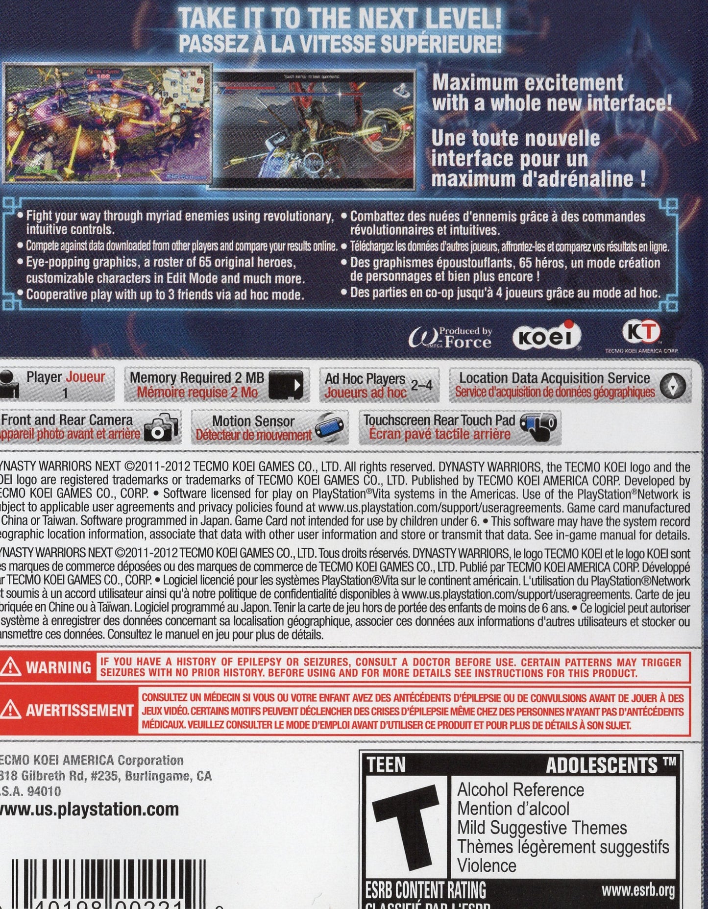 PS Vita Dynasty Warriors Next