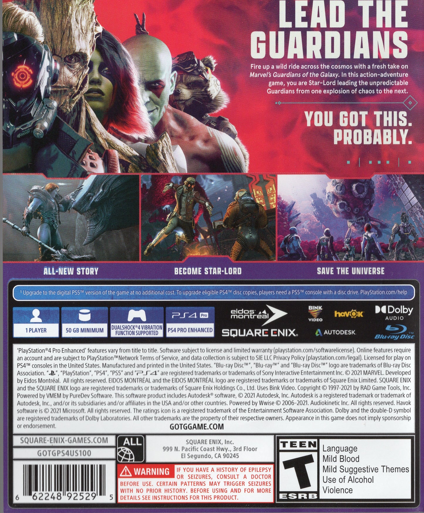 PS4 Marvel Guadians of the Galaxy