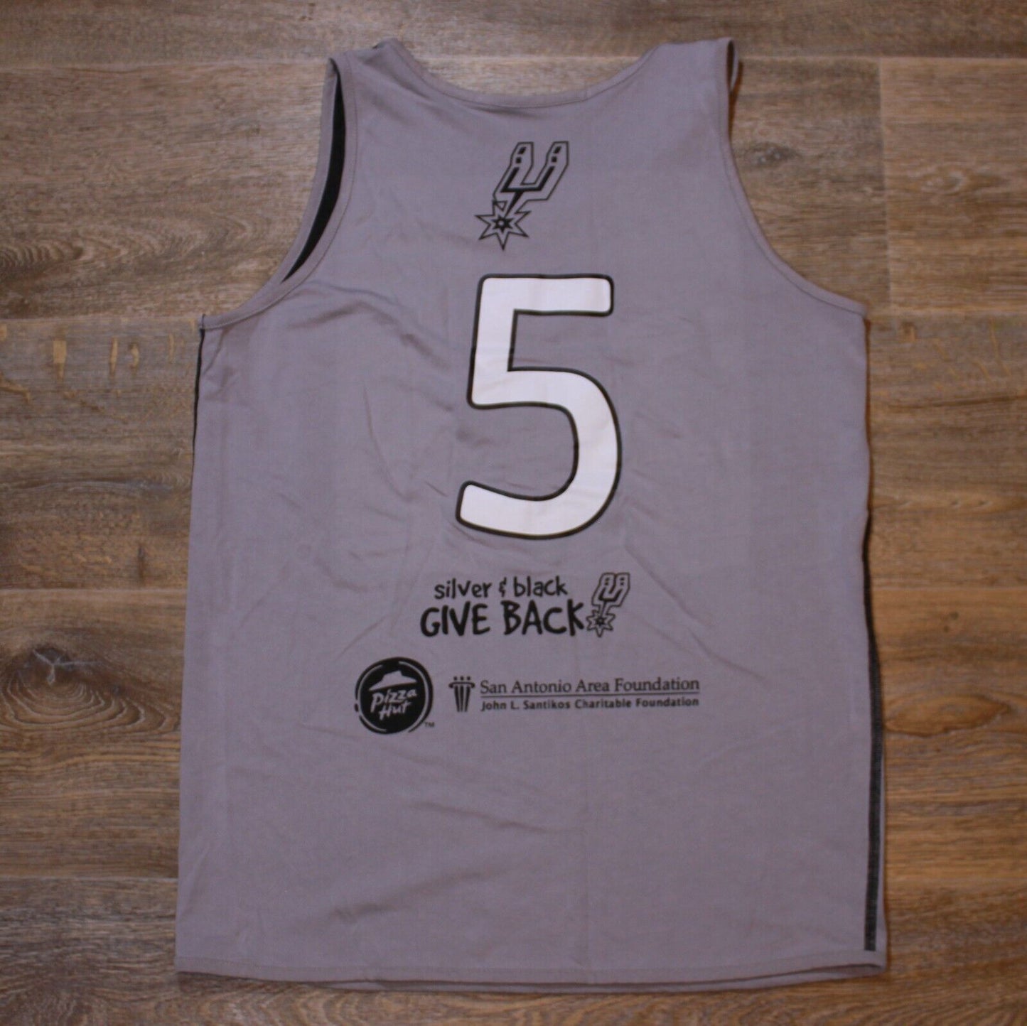 Spurs Youth League Basketball Jersey Reversible Black/Grey Youth Unisex - Small