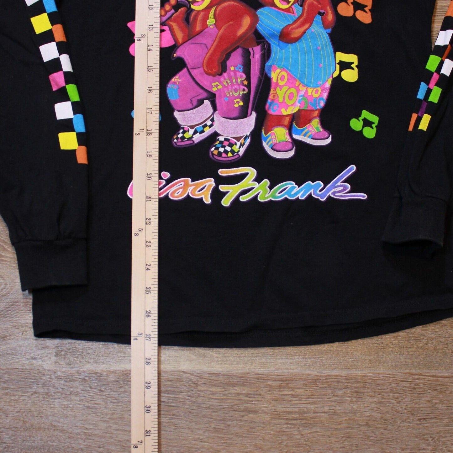 Vintage lisa frank 1993 hip hop bears black long sleeve Women's - Medium