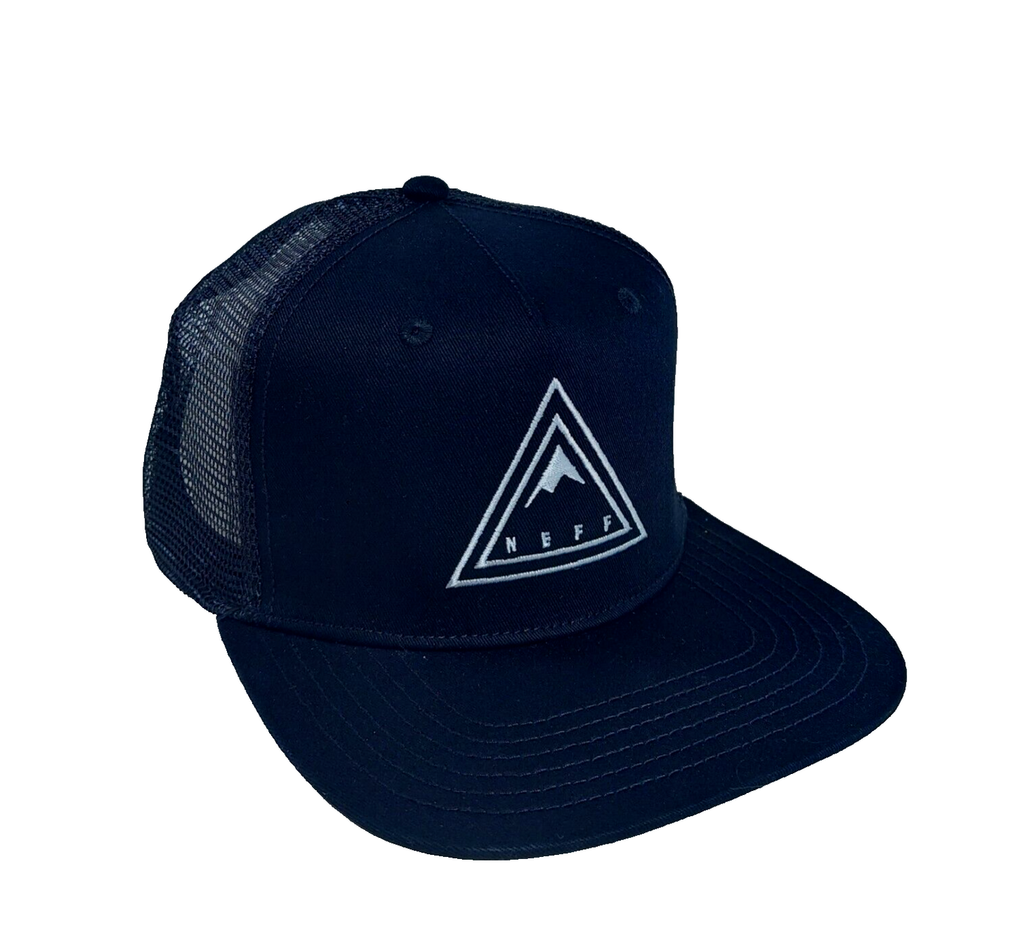 Neff-Minimalist Mountain Black Padded Truckers Cap Snapback Brand New