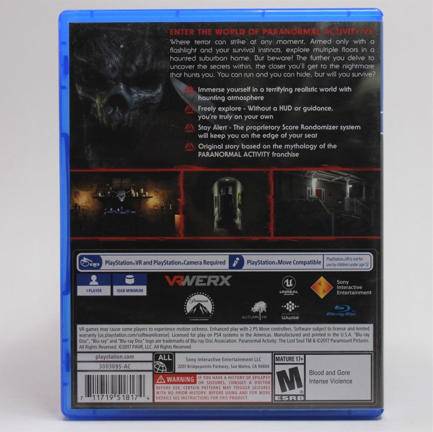 PS4 Paranormal Activity The Lost Soul (Empty Case)