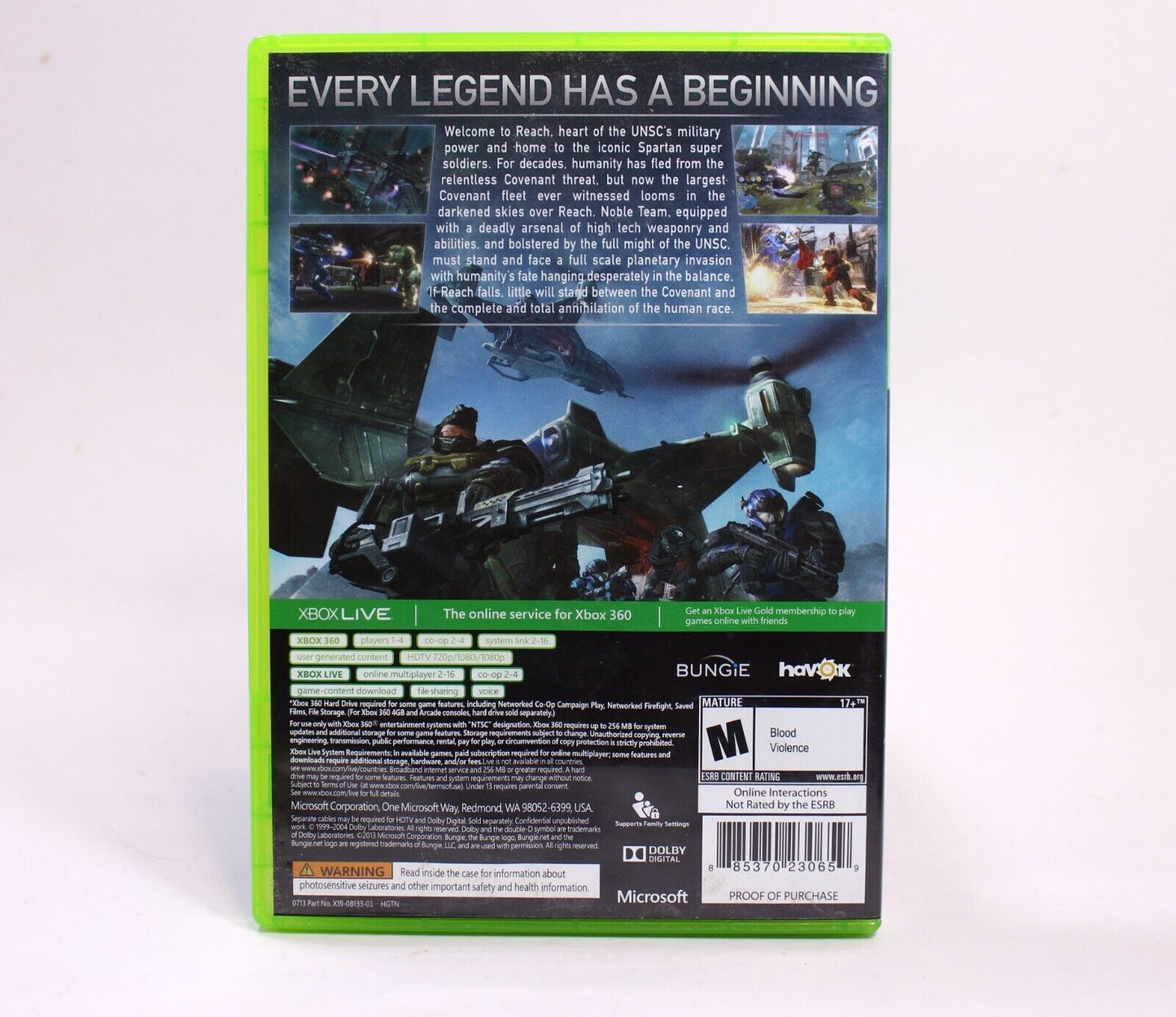 Halo Reach (Microsoft Xbox 360 , 2004)