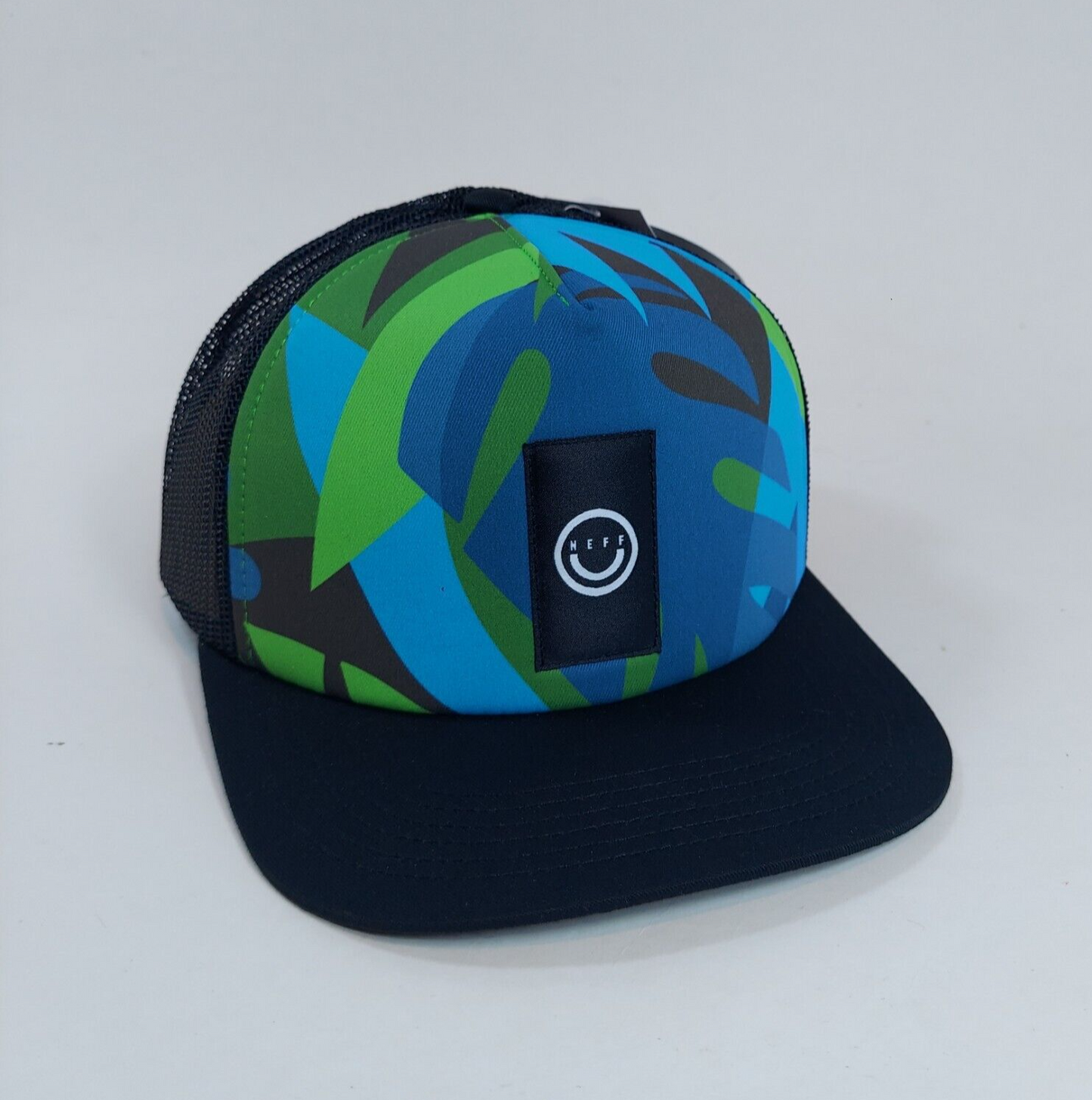 Neff-Billboard Blue/Green Padded Truckers Cap Snapback Brand New