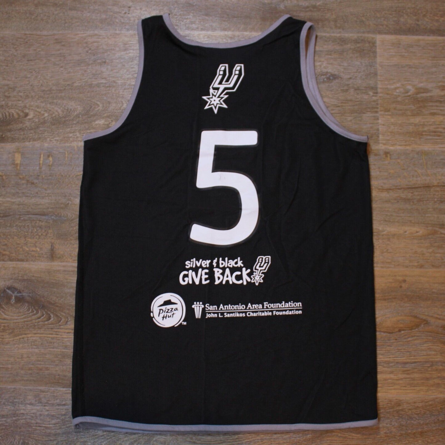 Spurs Youth League Basketball Jersey Reversible Black/Grey Youth Unisex - Small