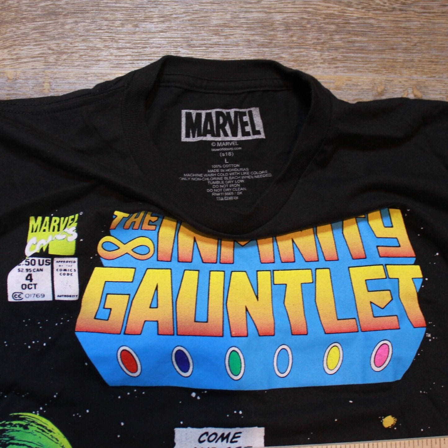 Marvel Comics The Infinity Gauntlet Comic Book Cover Thanos wGlove Men's - Large