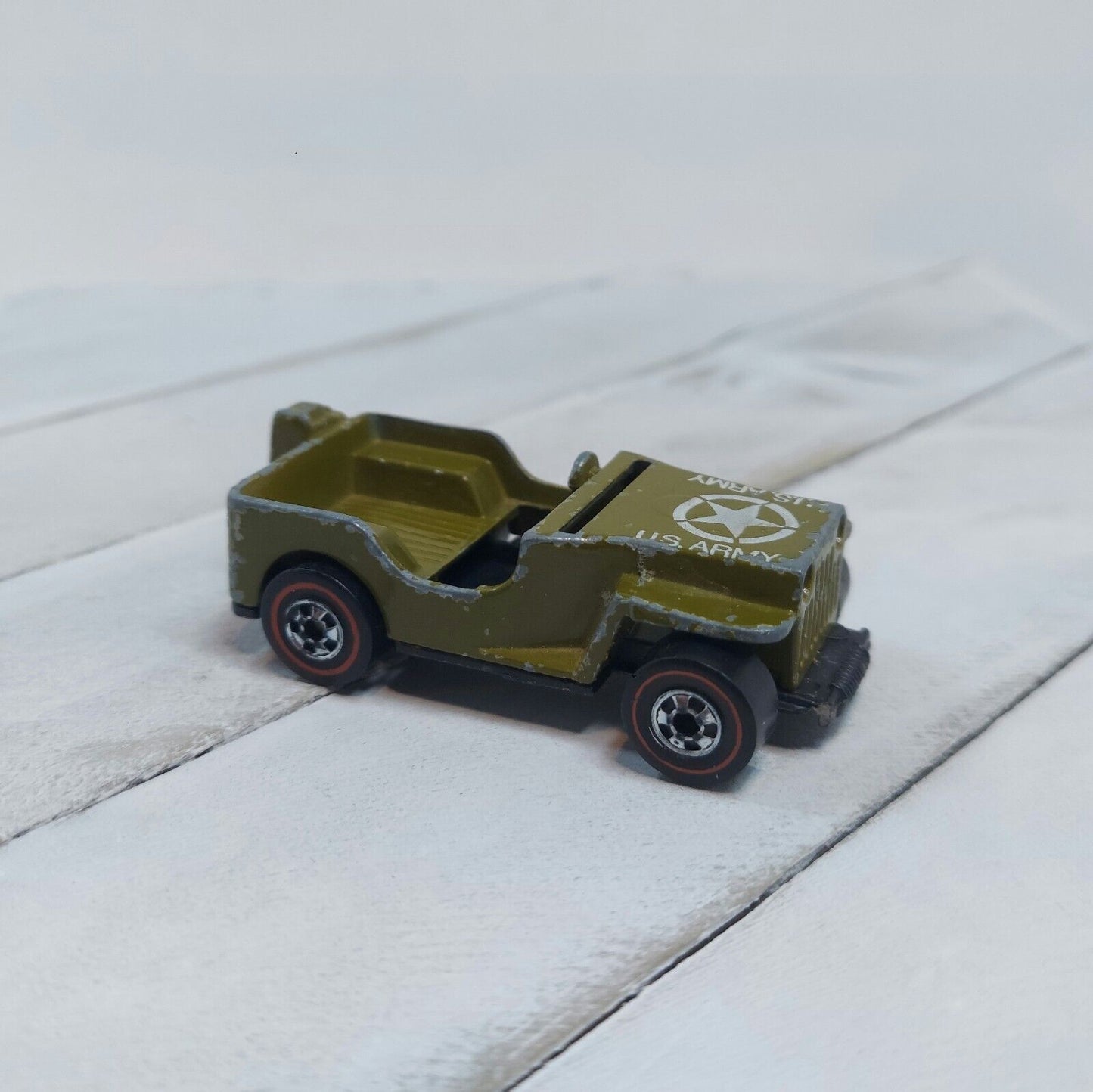 Vintage 1970 Hot Wheels US Army Gunslinger Jeep Redline Incomplete