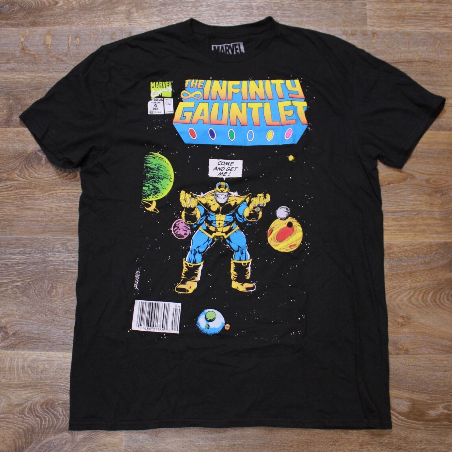 Marvel Comics The Infinity Gauntlet Comic Book Cover Thanos wGlove Men's - Large
