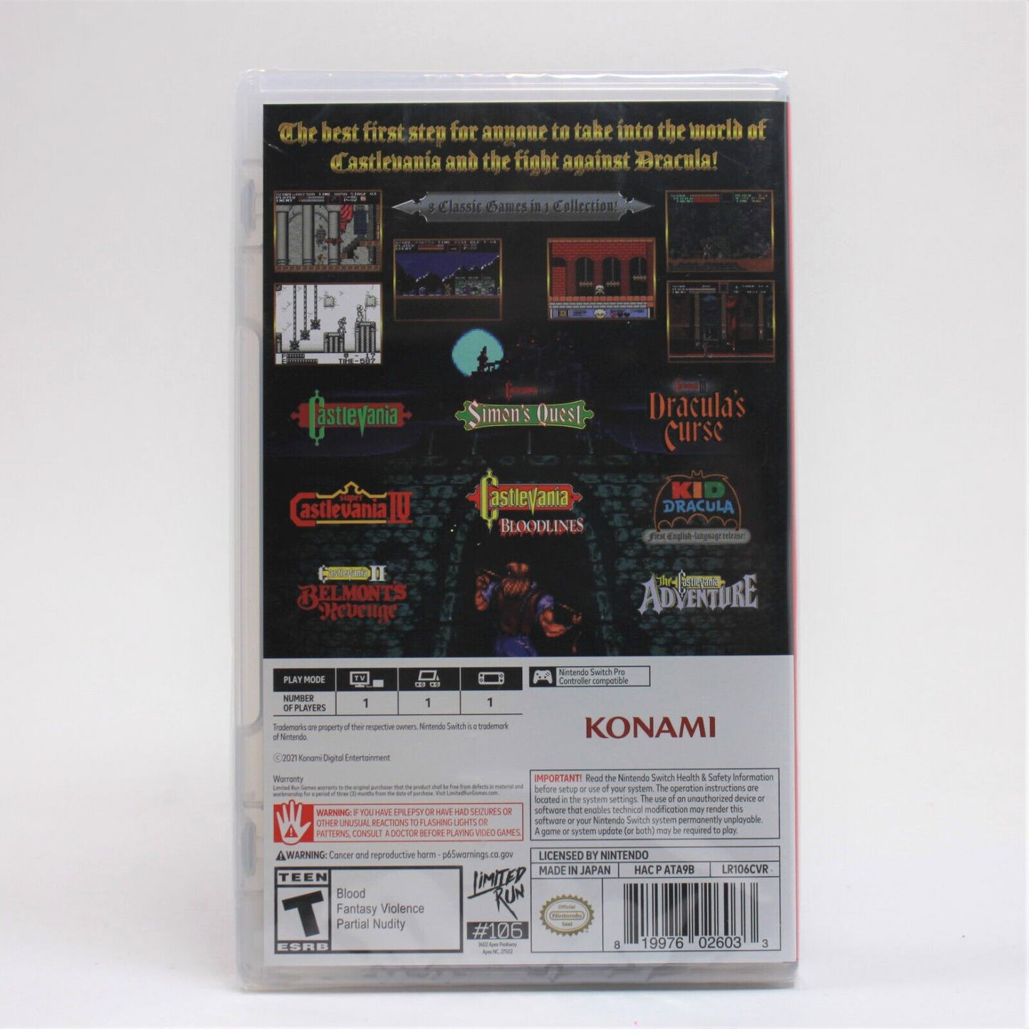 Nintendo Switch Castlevania Anniversary Collection Limited Run #106