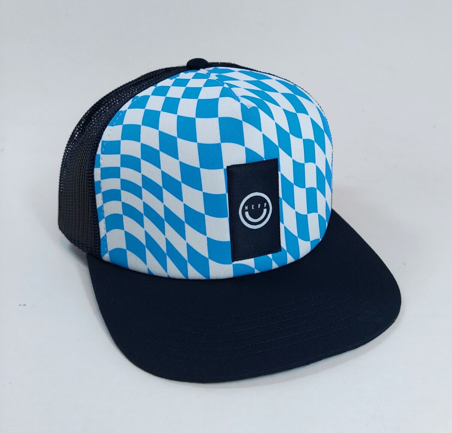 Neff- Billboard Blue Checkered Padded Truckers Cap Snapback Brand New