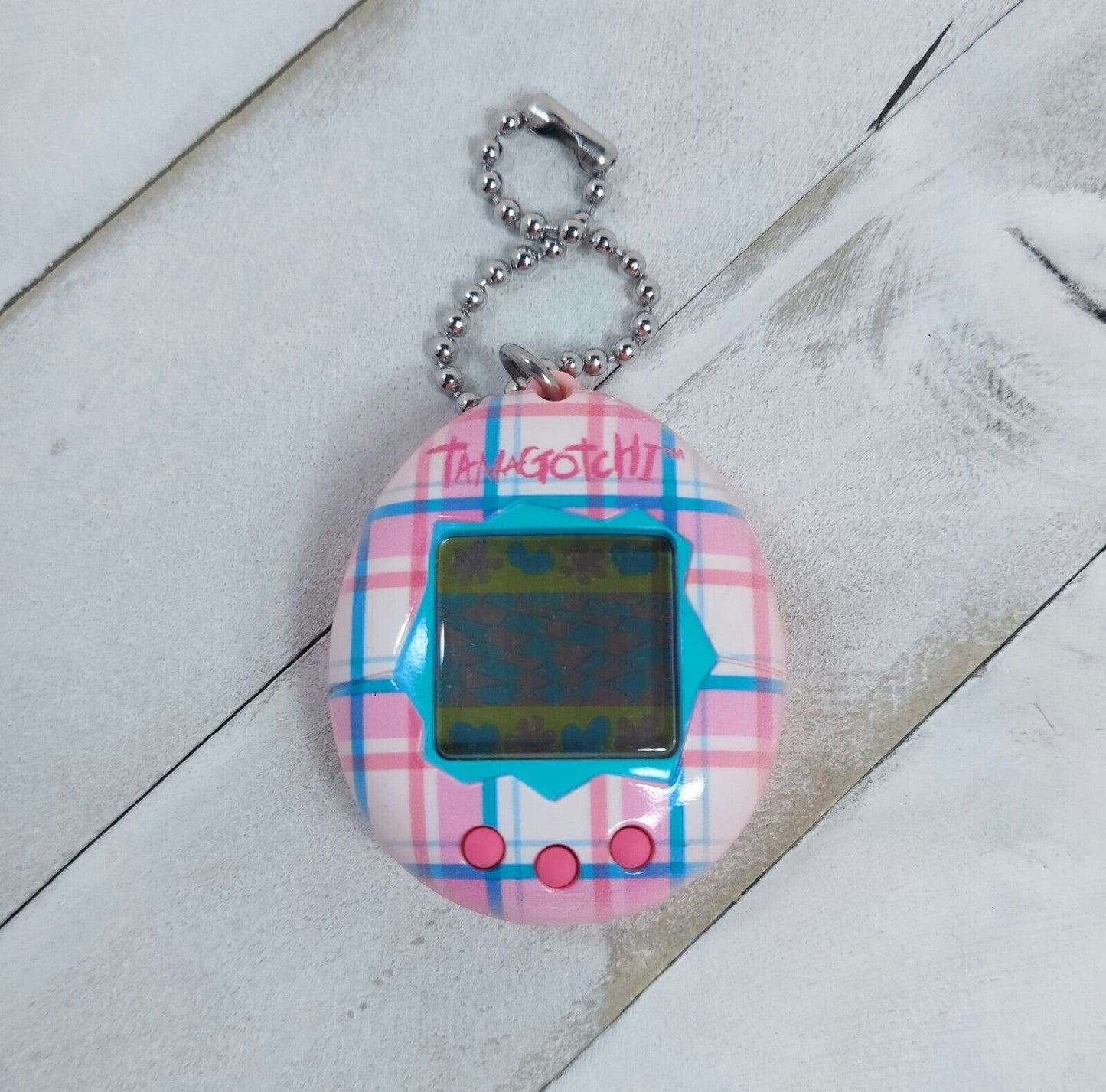 Tamagotchi Gen 2-Blue/Pink Plaid The Original Virtual Reality Pet