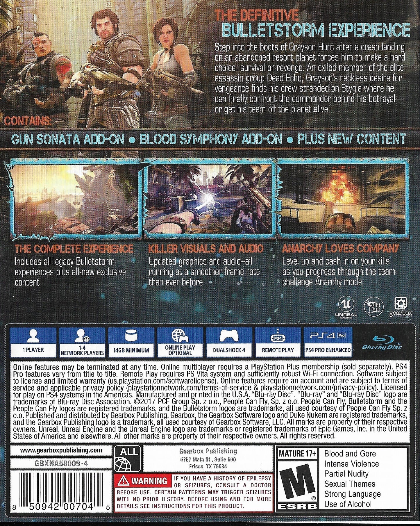 Ps4 Bulletstorm Full Clip Edition