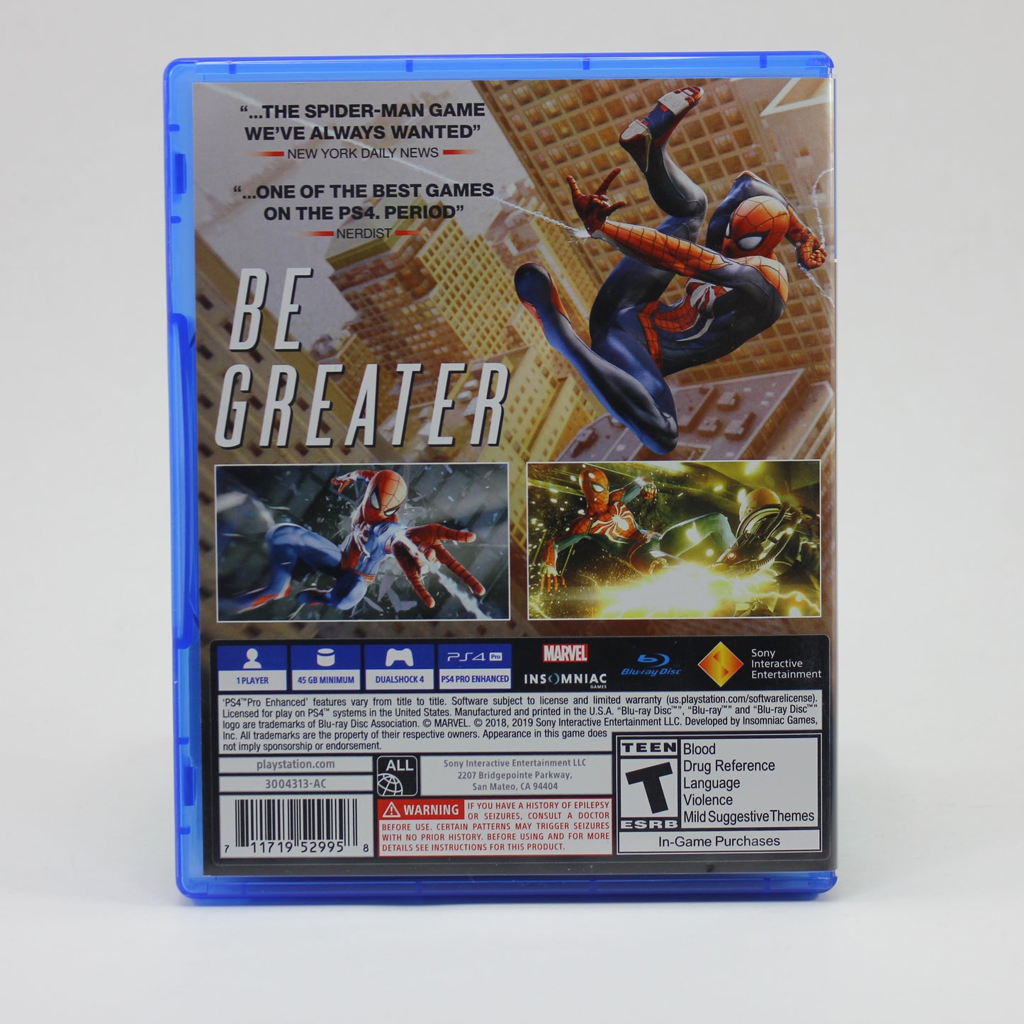 Marvel Spiderman - PlayStation 4