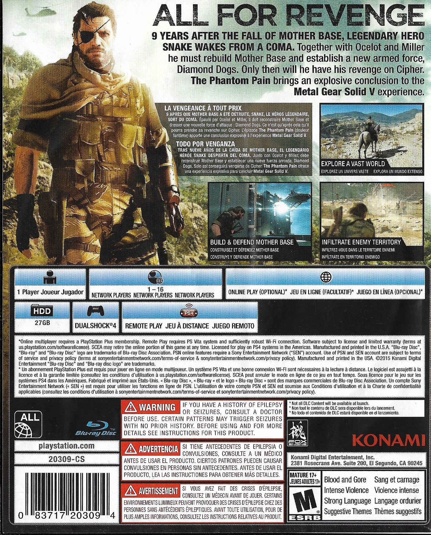 Ps4 Metal Gear Solid V The Phantom Pain