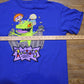 Rugrats Reptar Destroying Buildings T Shirt Nickelodeon Blue- Men's Size Large