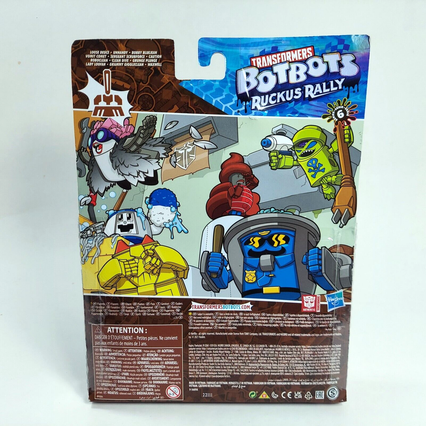 Transformers BOTBOTS Ruckus Rally - Custodian Crew (Series 6)