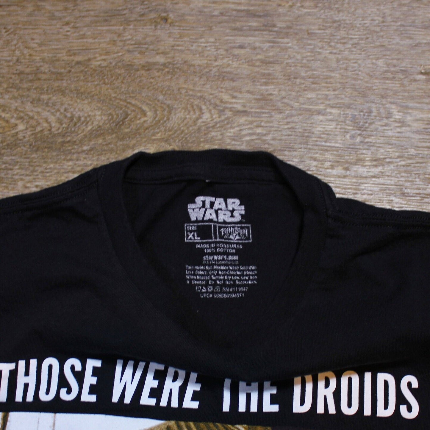 Star Wars Those Were The Droids I Was Looking For! Black T-Shirt-Men's XL