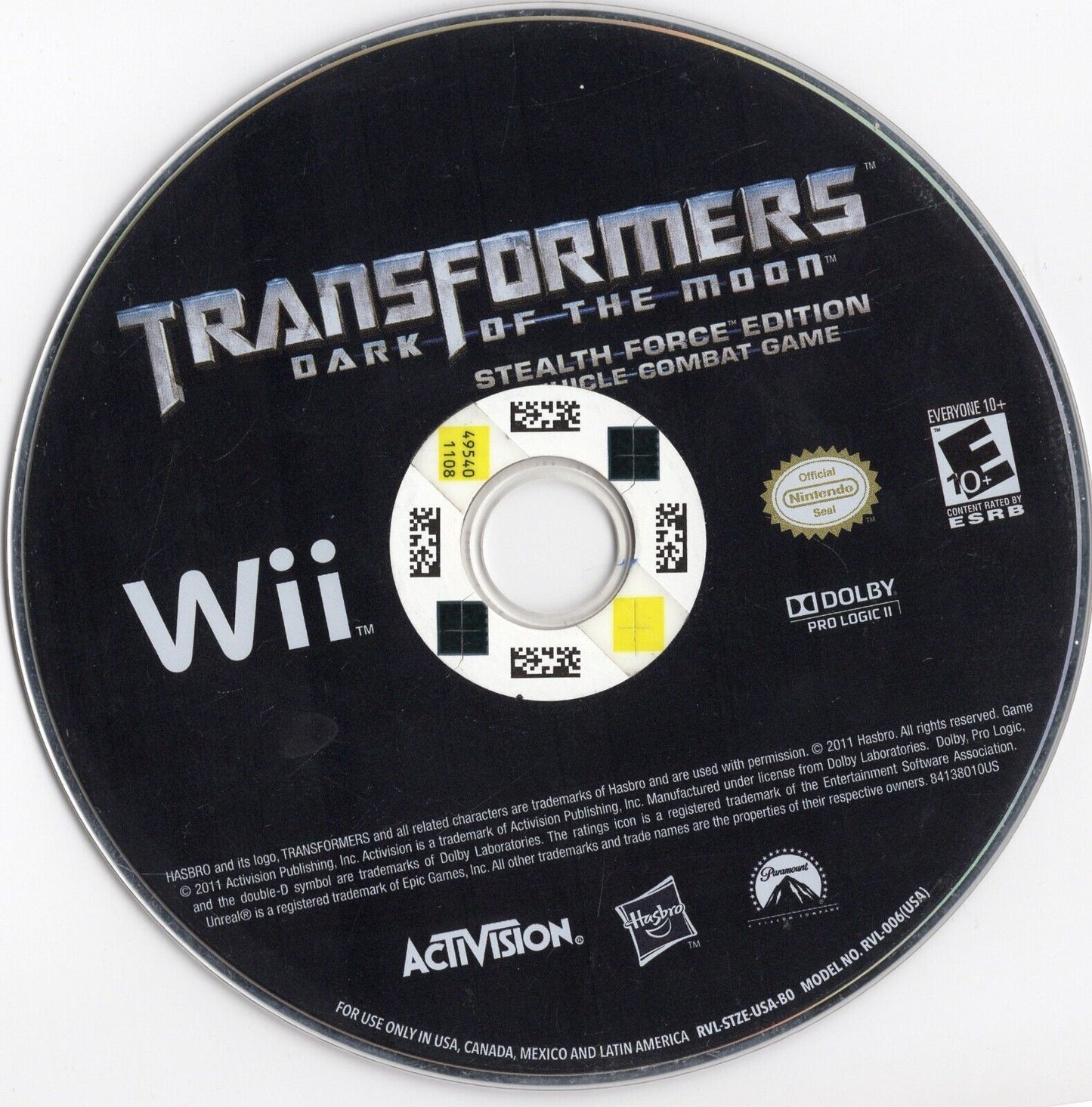 Transformers Dark of the Moon: Stealth Force Edition (Nintendo, 2011)-Disc Only