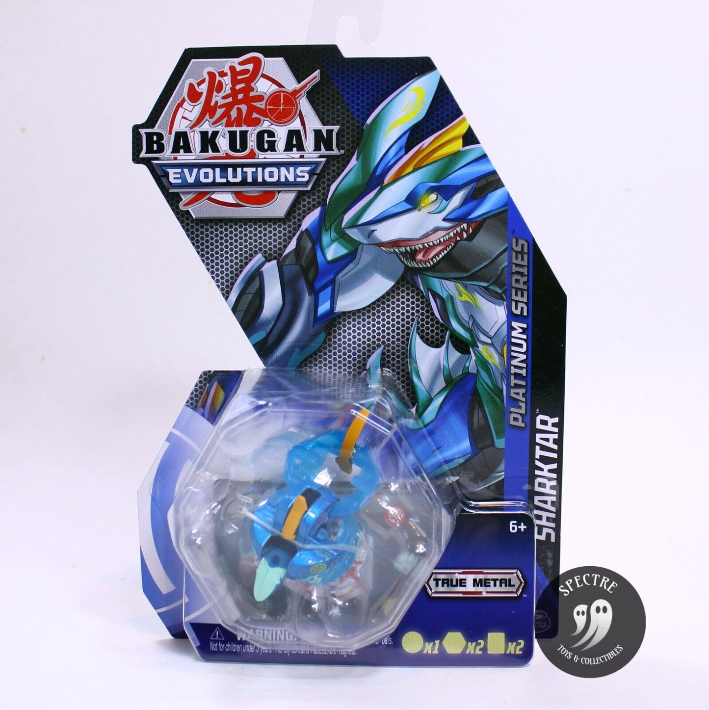 Bakugan Evolutions True Metal - Sharktar (Blue) Platinum Series