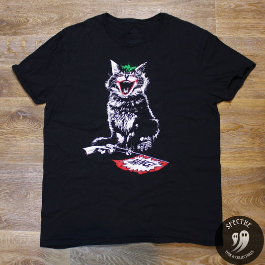 DC Batman Joker Cat Graphic t-Shirt Black- Men's Size Large