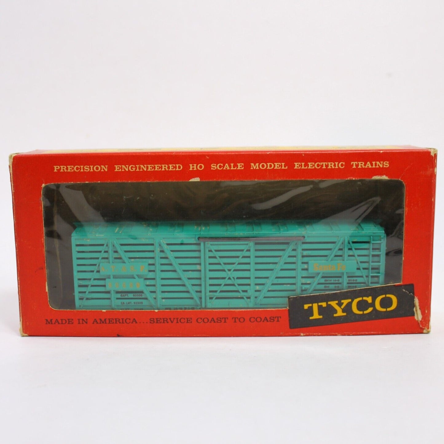 Tyco Mantua Stock Car Santa Fe T312E:249 HO Scale Train Model - In Box