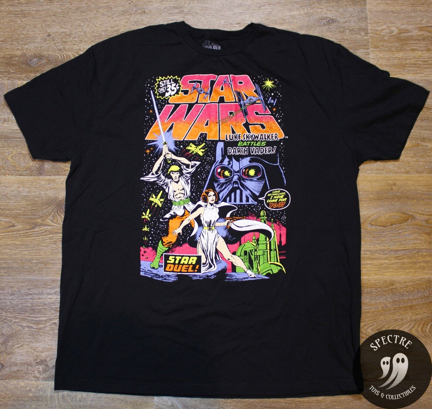 Mad Engine Star Wars Retro Comic Book Cover Graphic Shirt Black - Men's Size XL