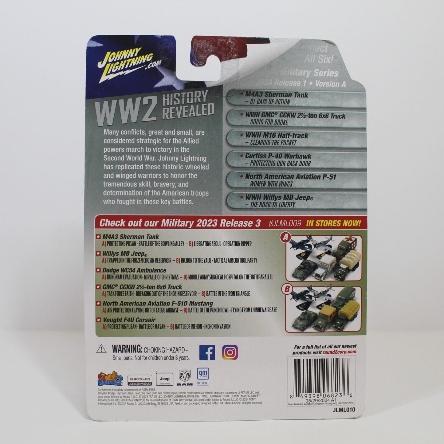 Johnny Lightning WW2 History Revealed GMC CCKW 6x6 Truck Version A -2024