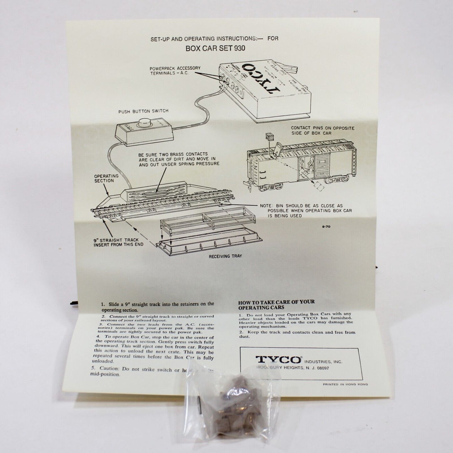 Tyco Freight Unloading Box Car No.930 HO Scale Remote Control - Tested/In Box