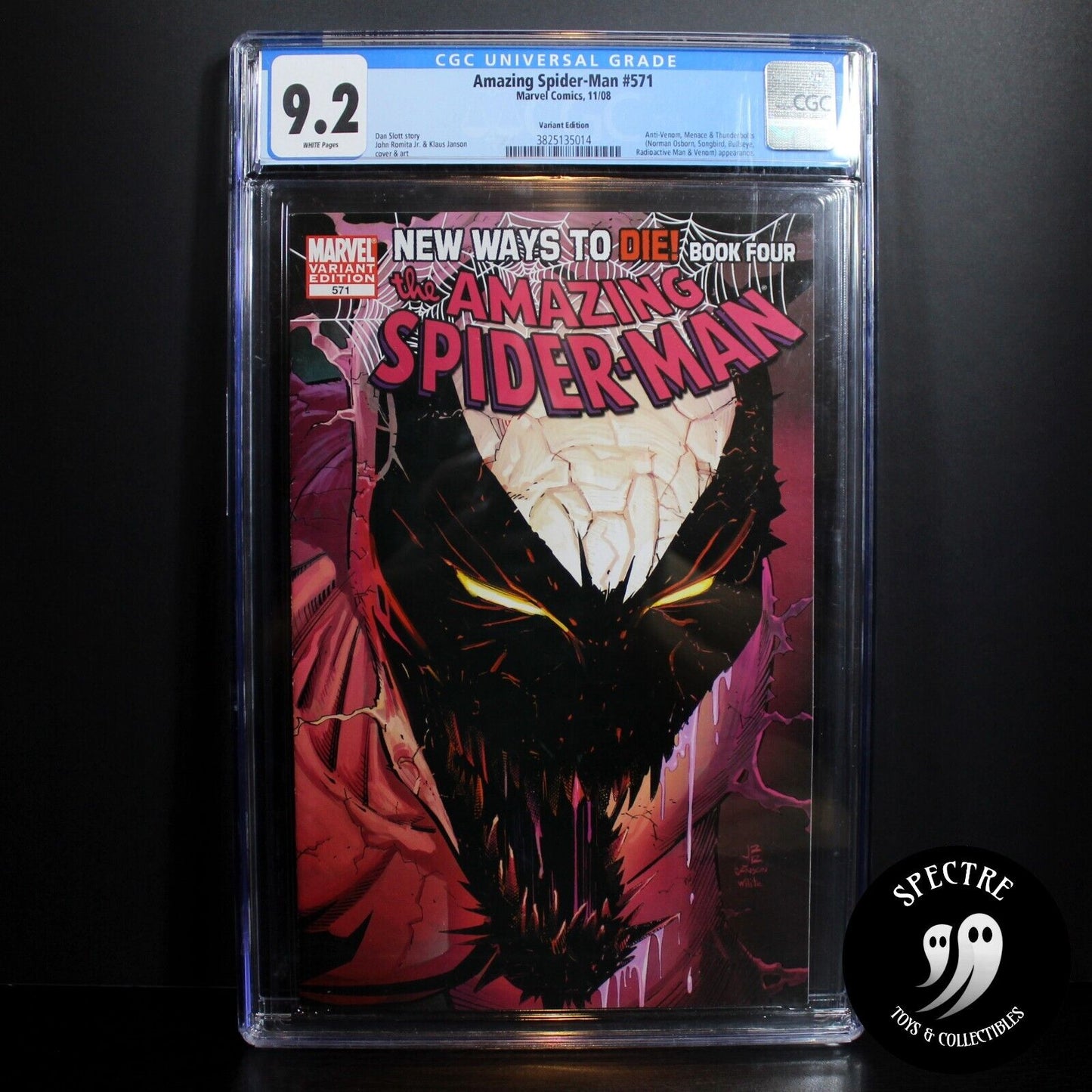 The Amazing Spider-Man #571B Variant (Marvel 2nd Series 2008) CGC 9.2 Graded