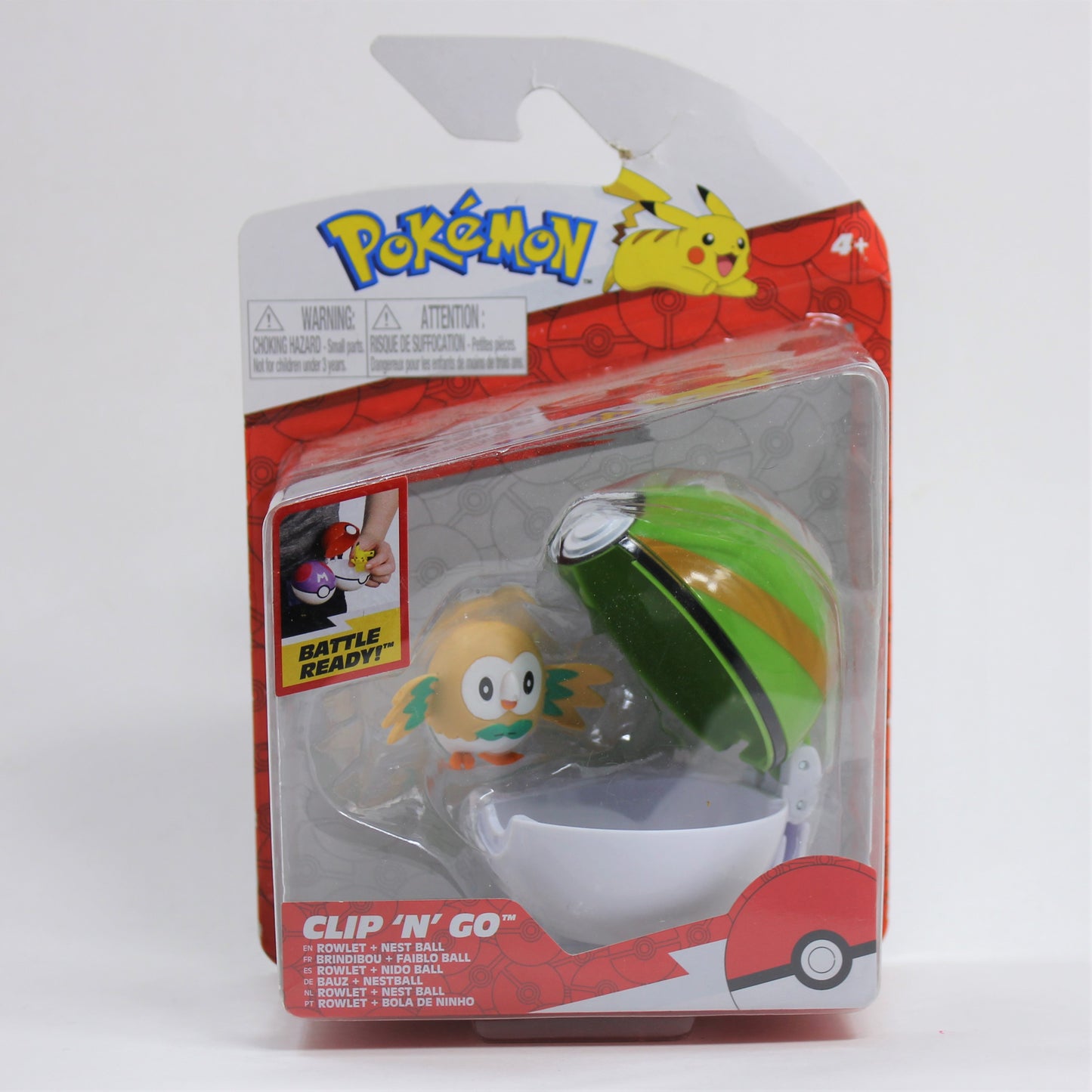 Pokemon Clip 'N' Go Rowlet + Nest Ball