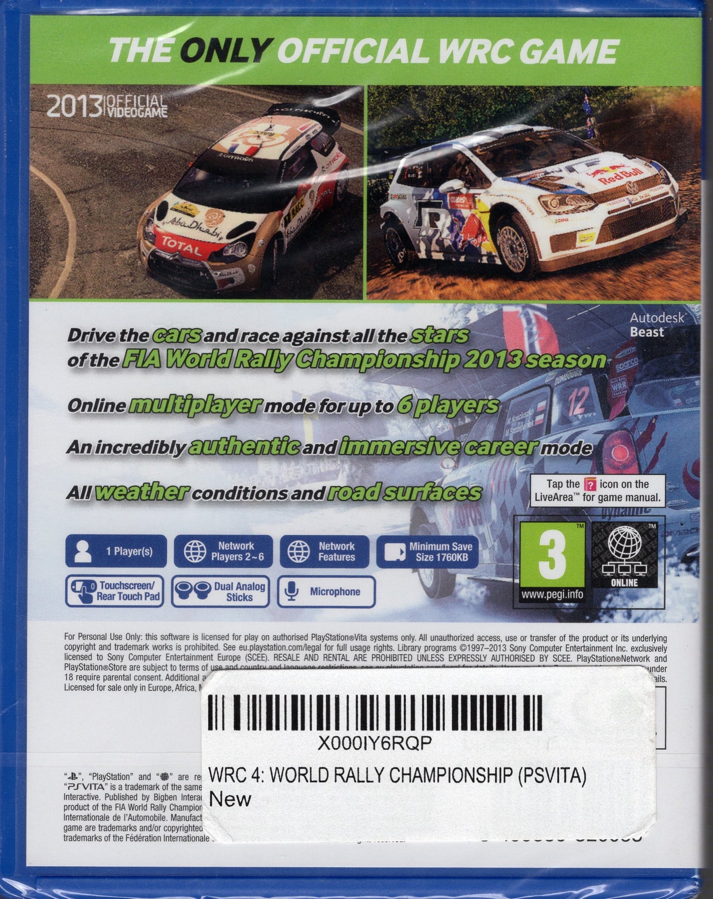 PS Vita WRC 4 FIA World Rally Championship