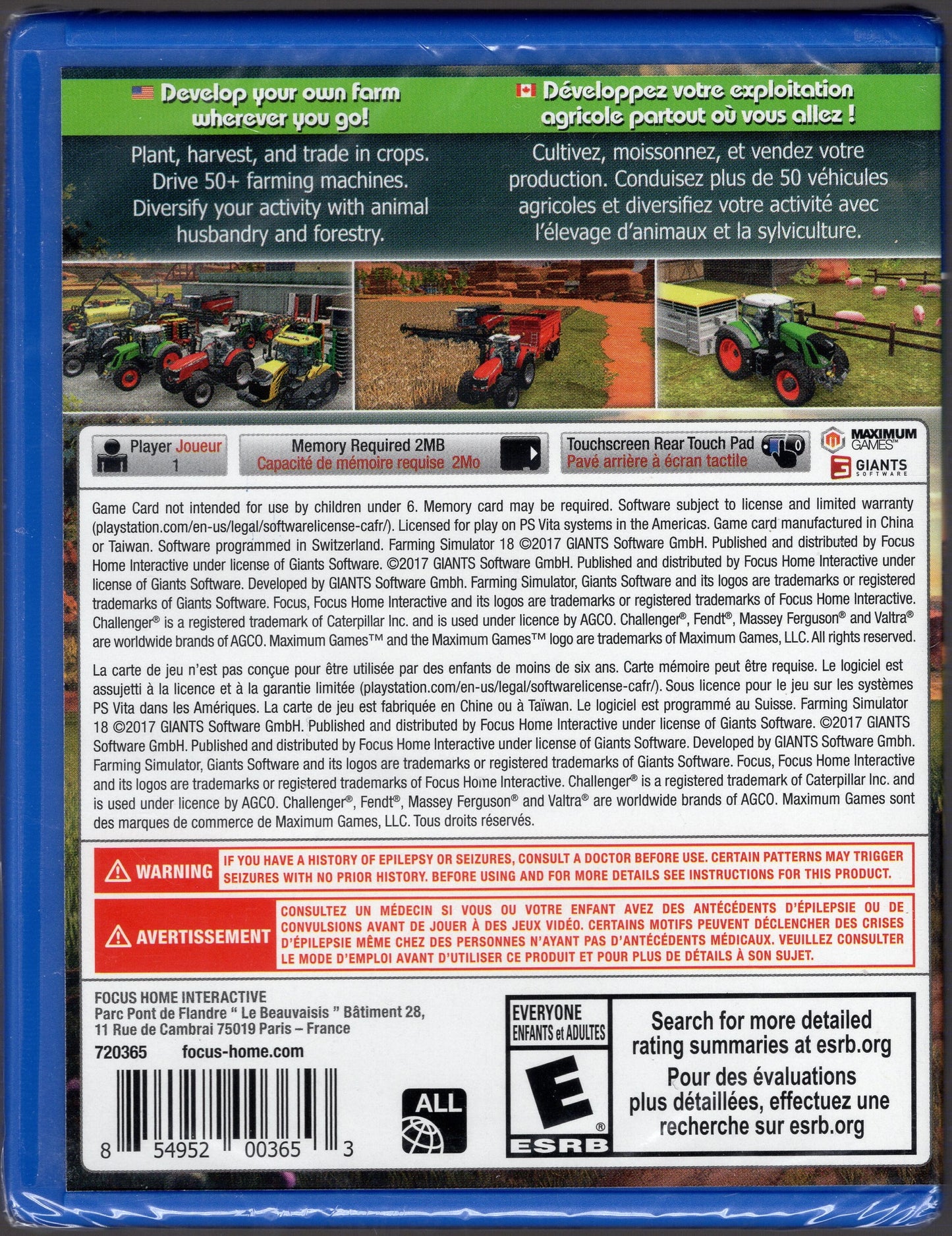 PS Vita Farming Simulator 18