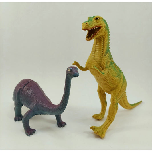 Vintage 1985 Imperial Dinosaurs T-rex & Brontosaurus