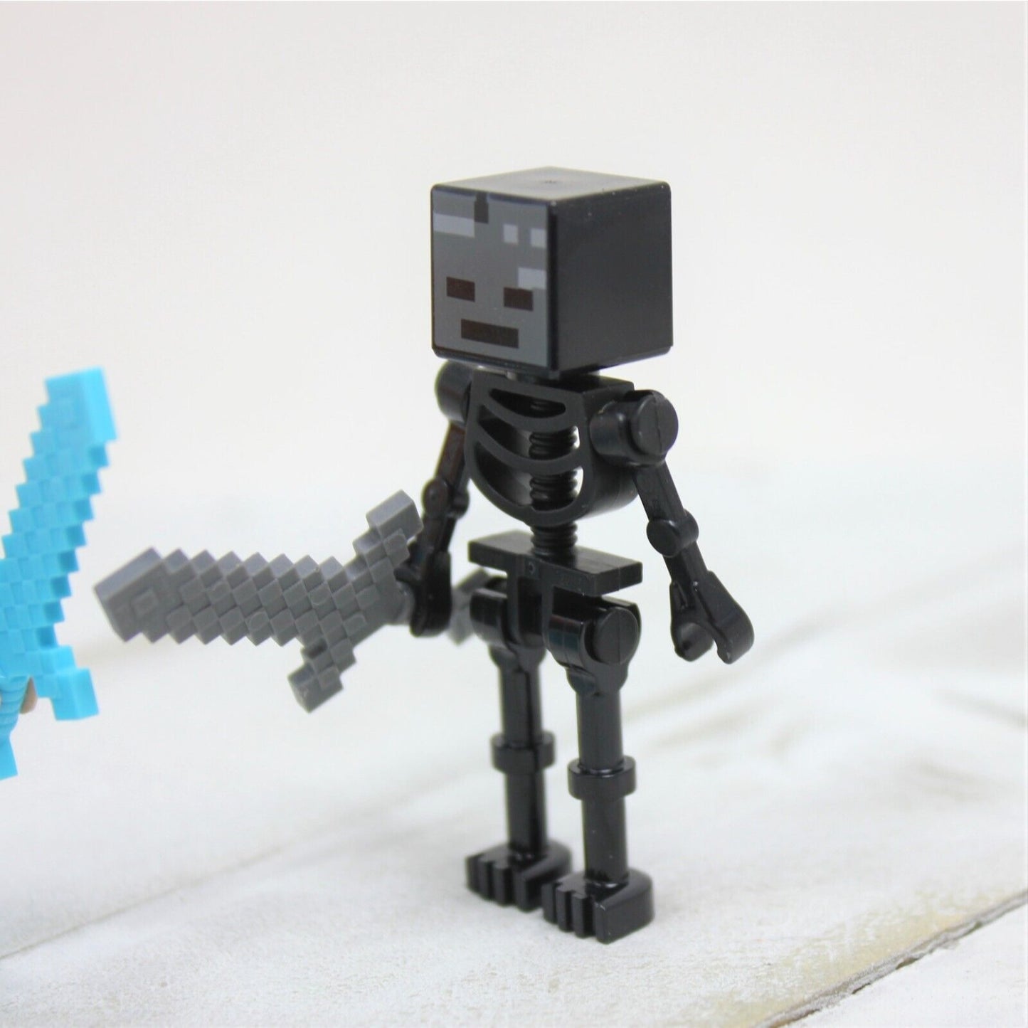 Lego Minecraft Winter Skeleton & Alex Figure, Pick Axe, Sword, & Armor Minifigure