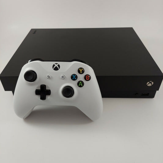 Microsoft Xbox One X 1TB Console Black w/White Controller